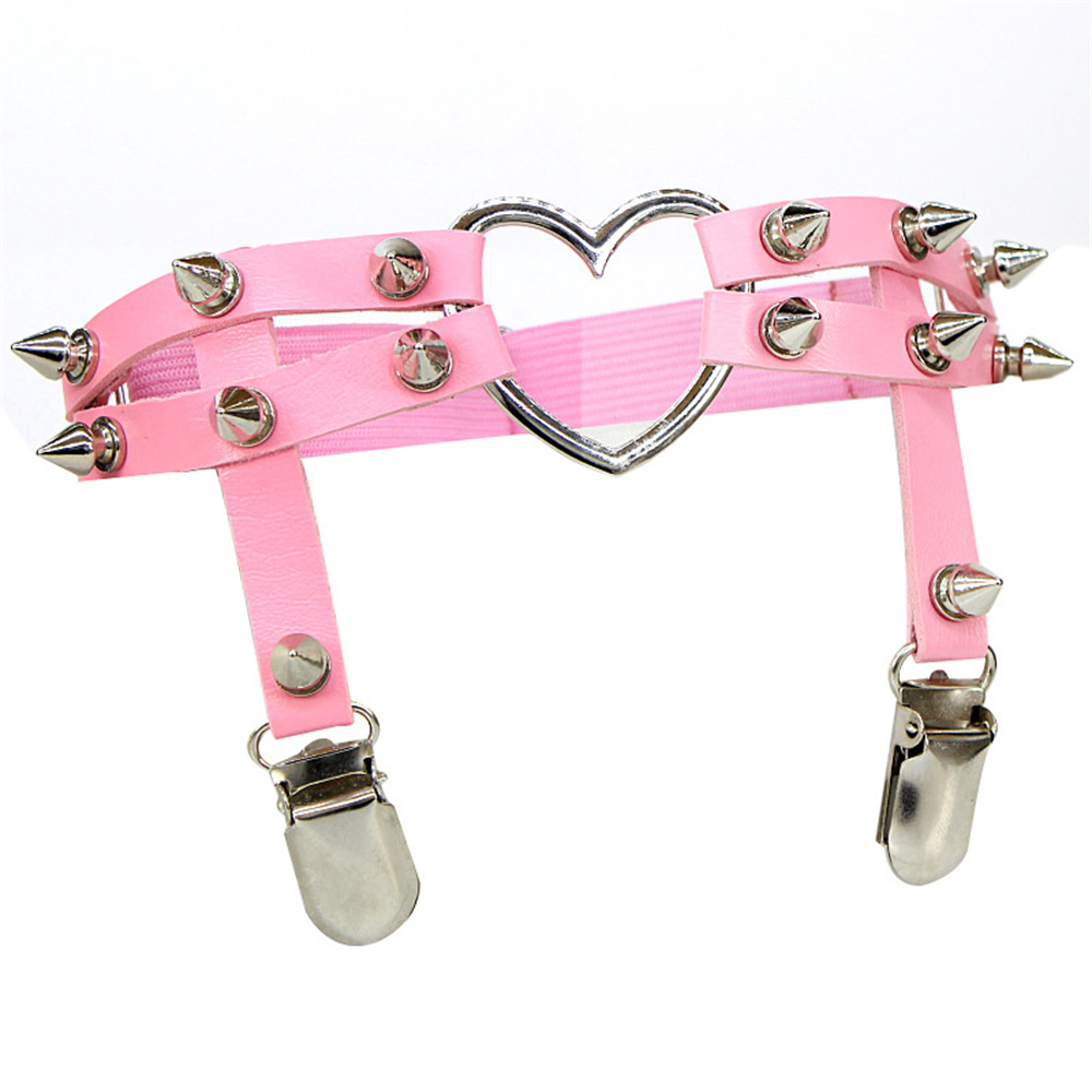 1Pcs Women Punk Goth Heart PU  - Garter Belt Set recension och pris